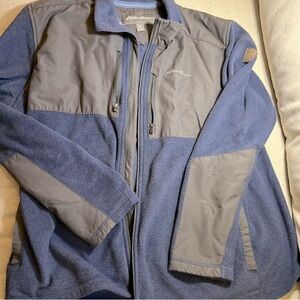 Eddie Bauer Navy And Gray Full Zip Jacket / Sweater Men’s Size XXL